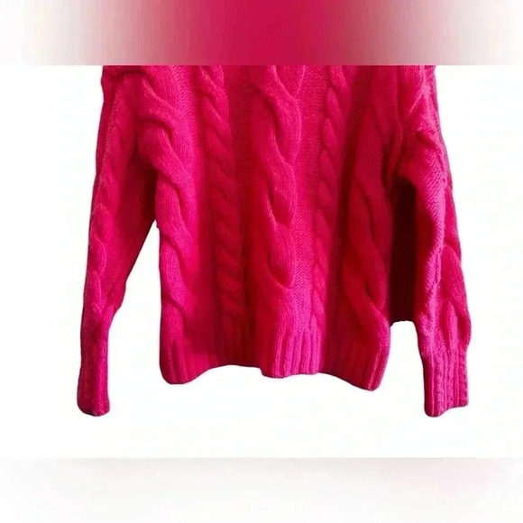 Anthropologie Mock Neck Cable-Knit Sweater XS Pink Wool Blend - Picture 12 of 16